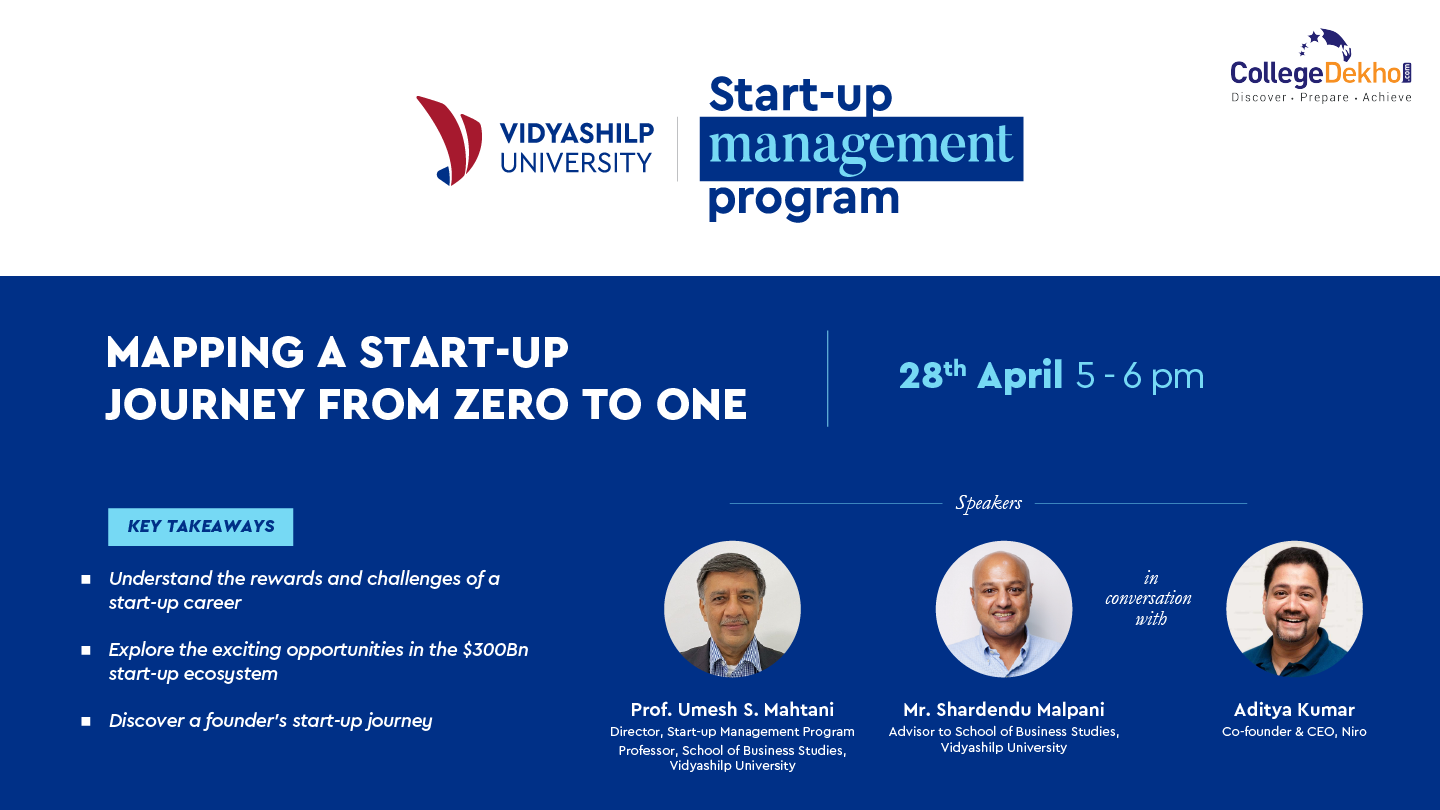 Mapping A Start-up Journey From Zero To One: Vidyashilp University